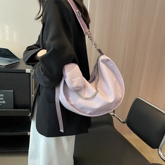 Canvas bag versatile casual large capacity shoulder bag dumpling bag - Picture 5 of 5